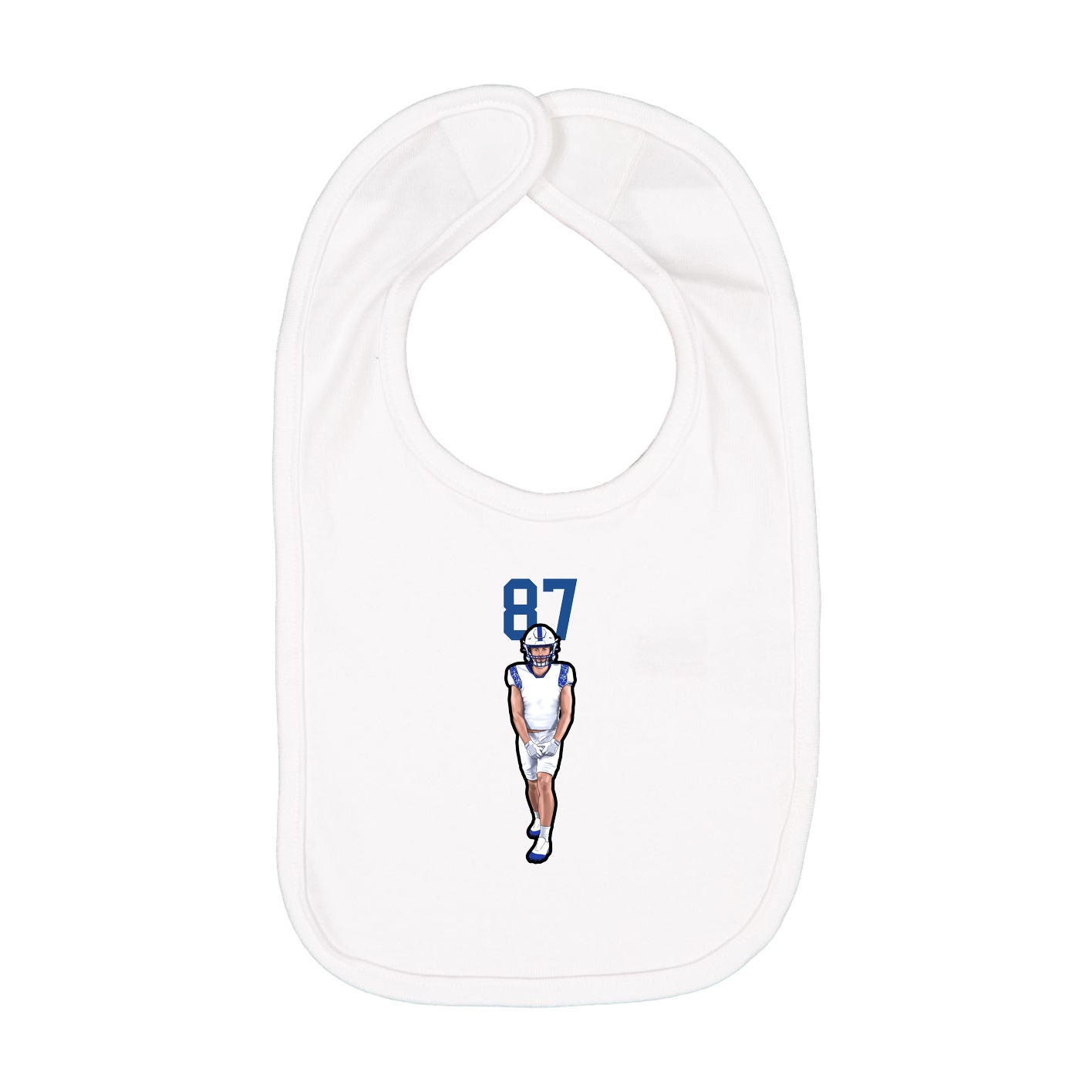Infant Bib — Number Top in White