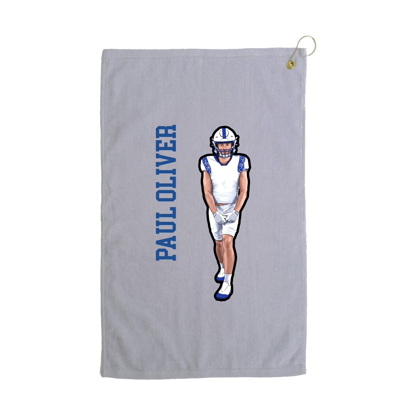 Golf Towel — Name Vertical in Grey
