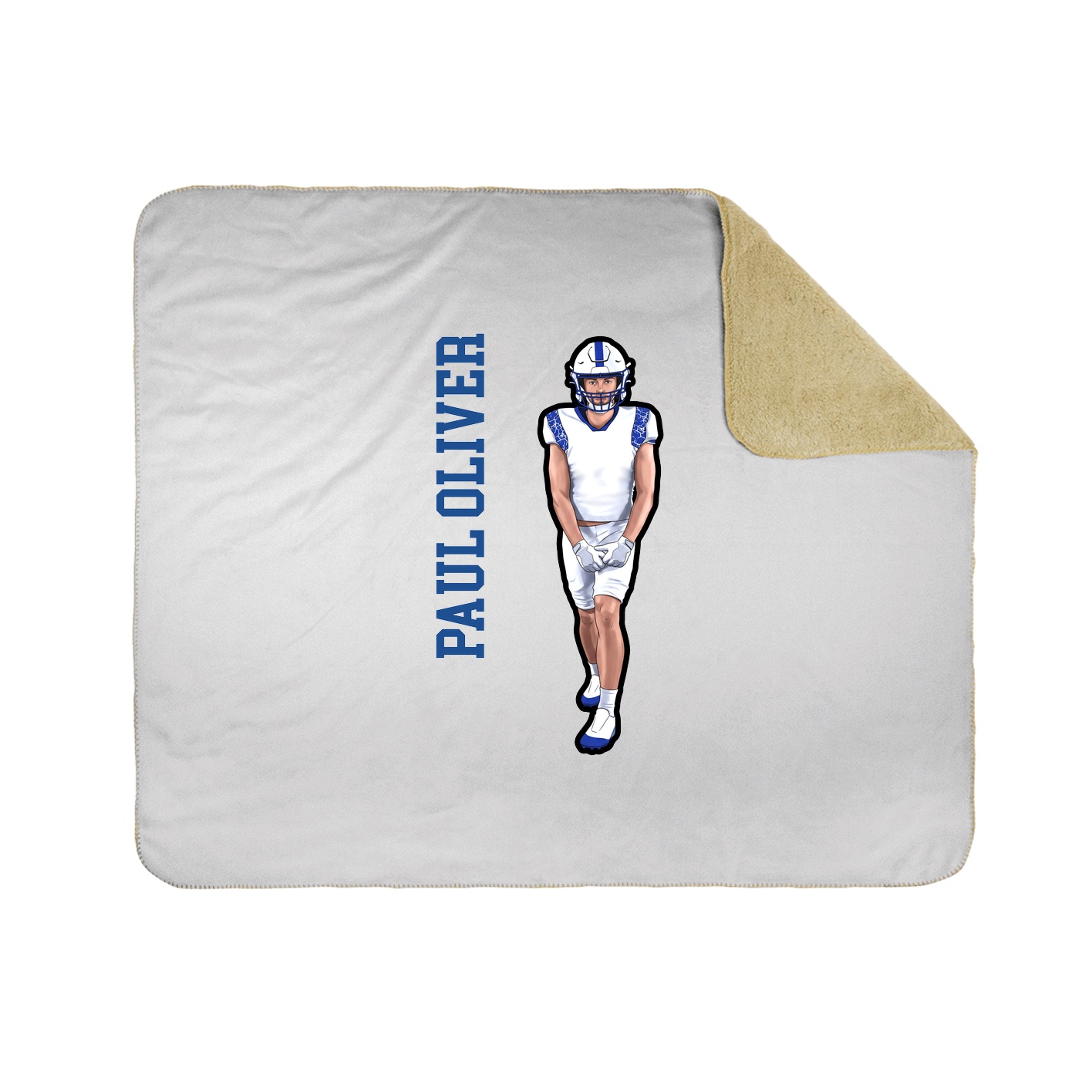 Throw Blanket — Name Vertical in White