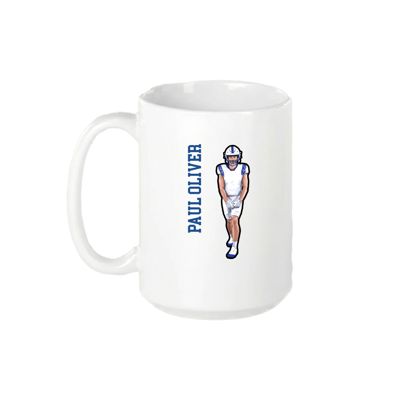 15oz Coffee Mug — Name Vertical in White