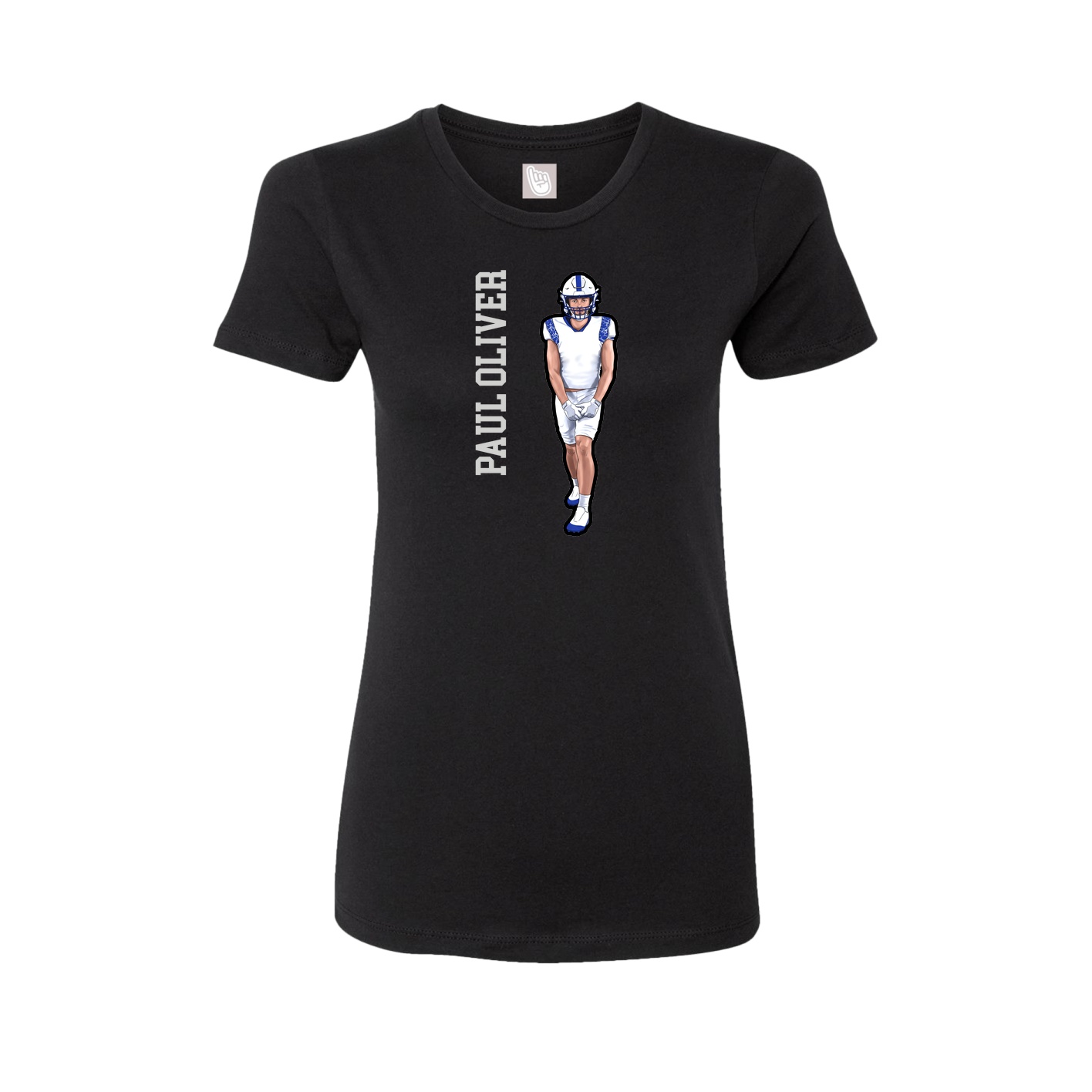 Womens Tee — Name Vertical in Black