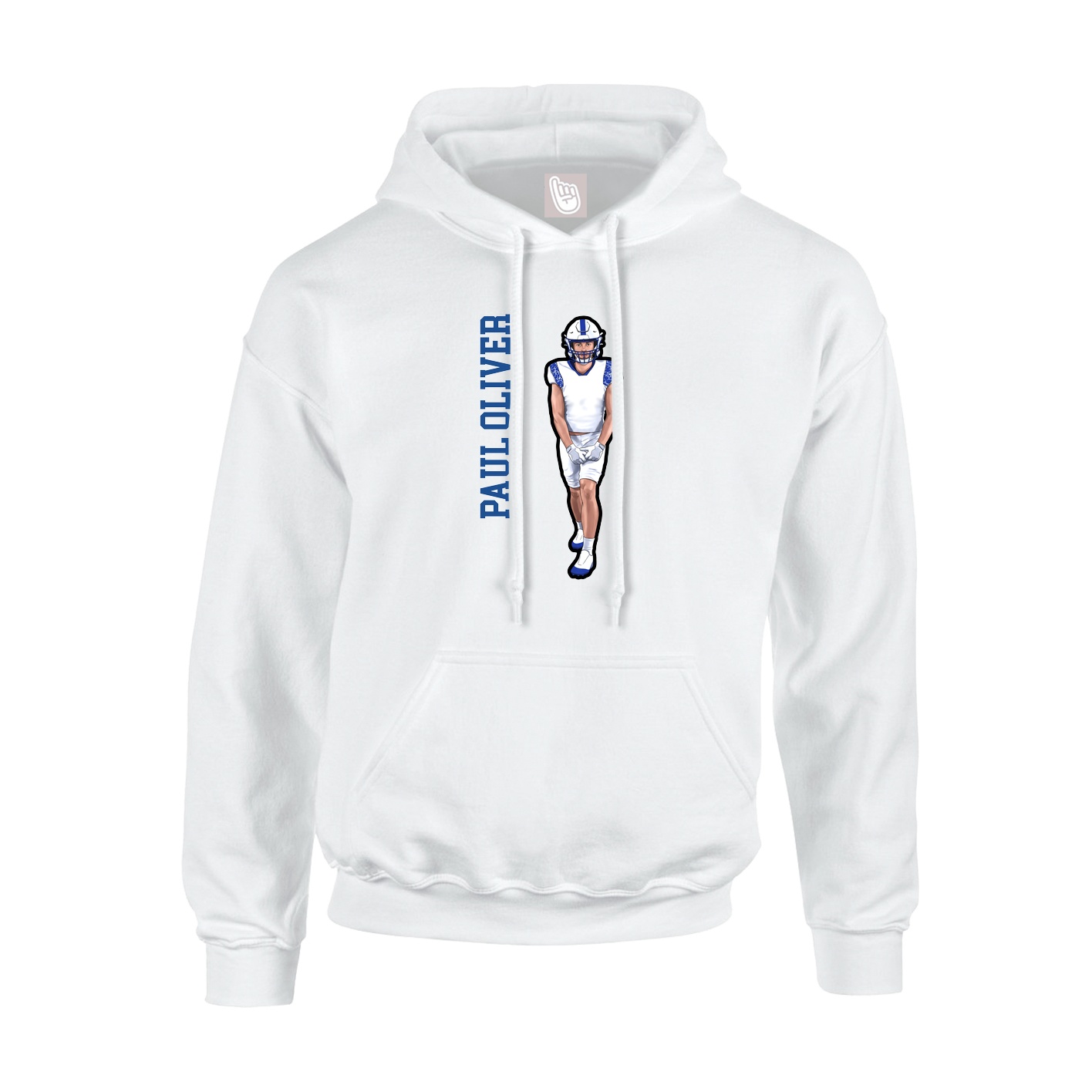 Youth Hoodie — Name Vertical in White
