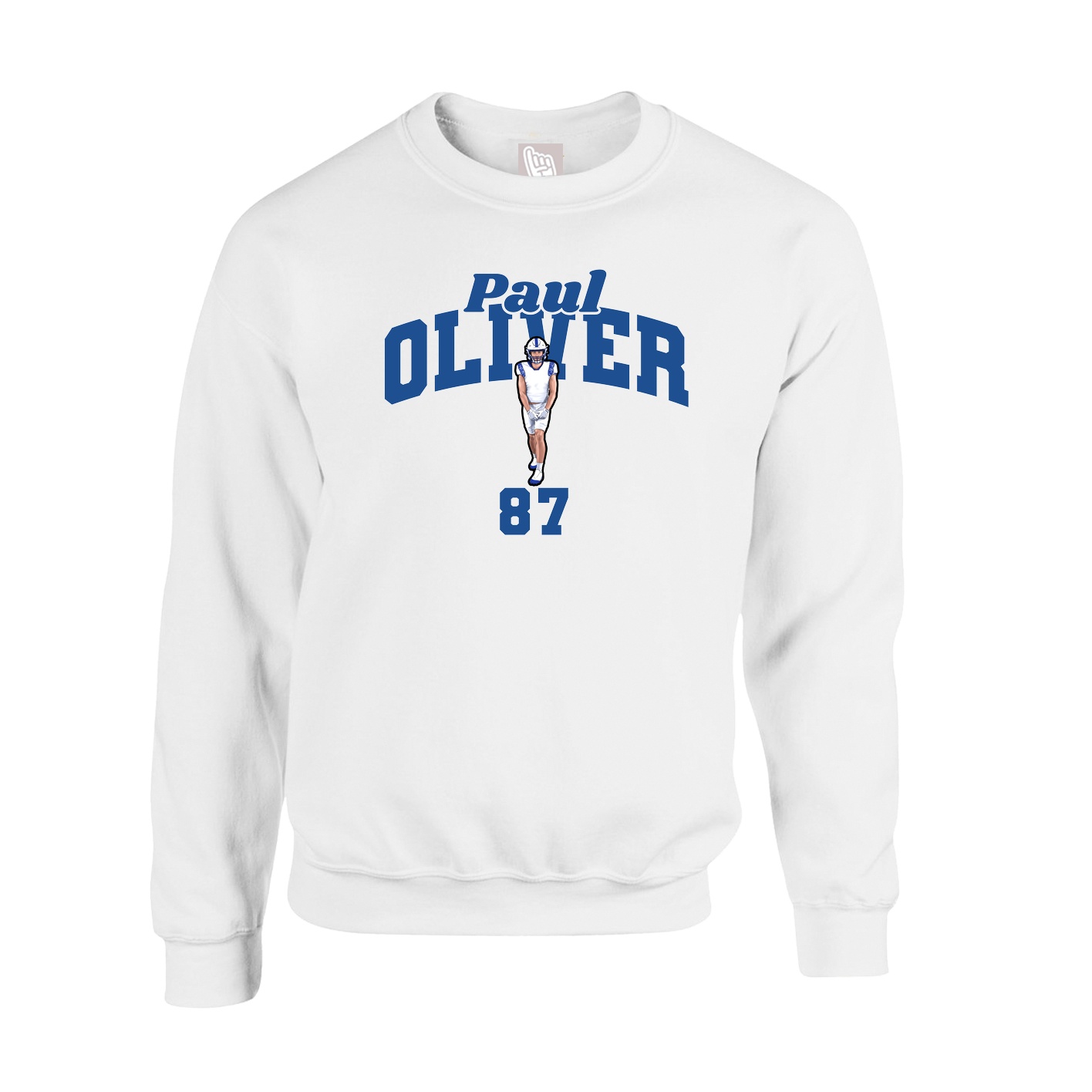 Fleece Crew — Signature Arch in White