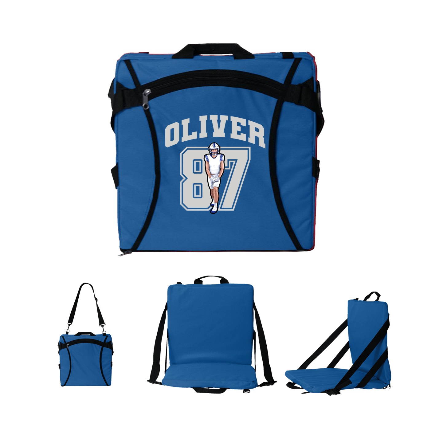 Folding Stadium Seat — Number in Royal
