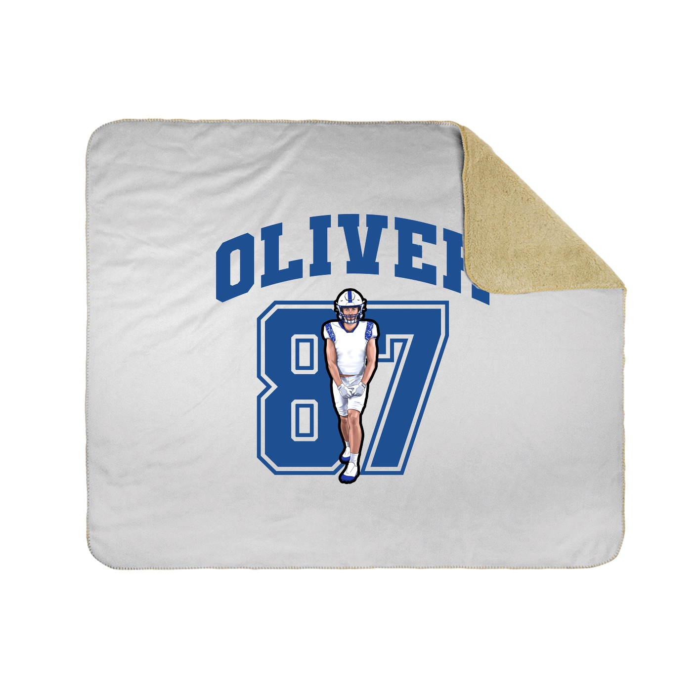 Throw Blanket — Number in White