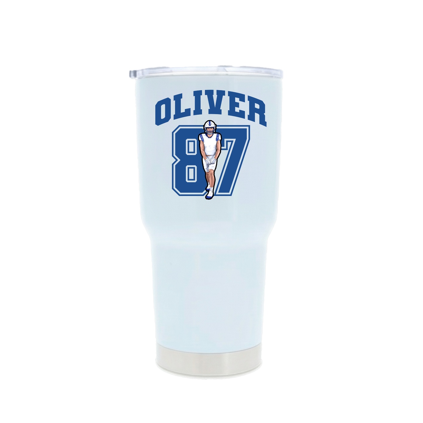 30oz Stainless Steel Tumbler — Number in White