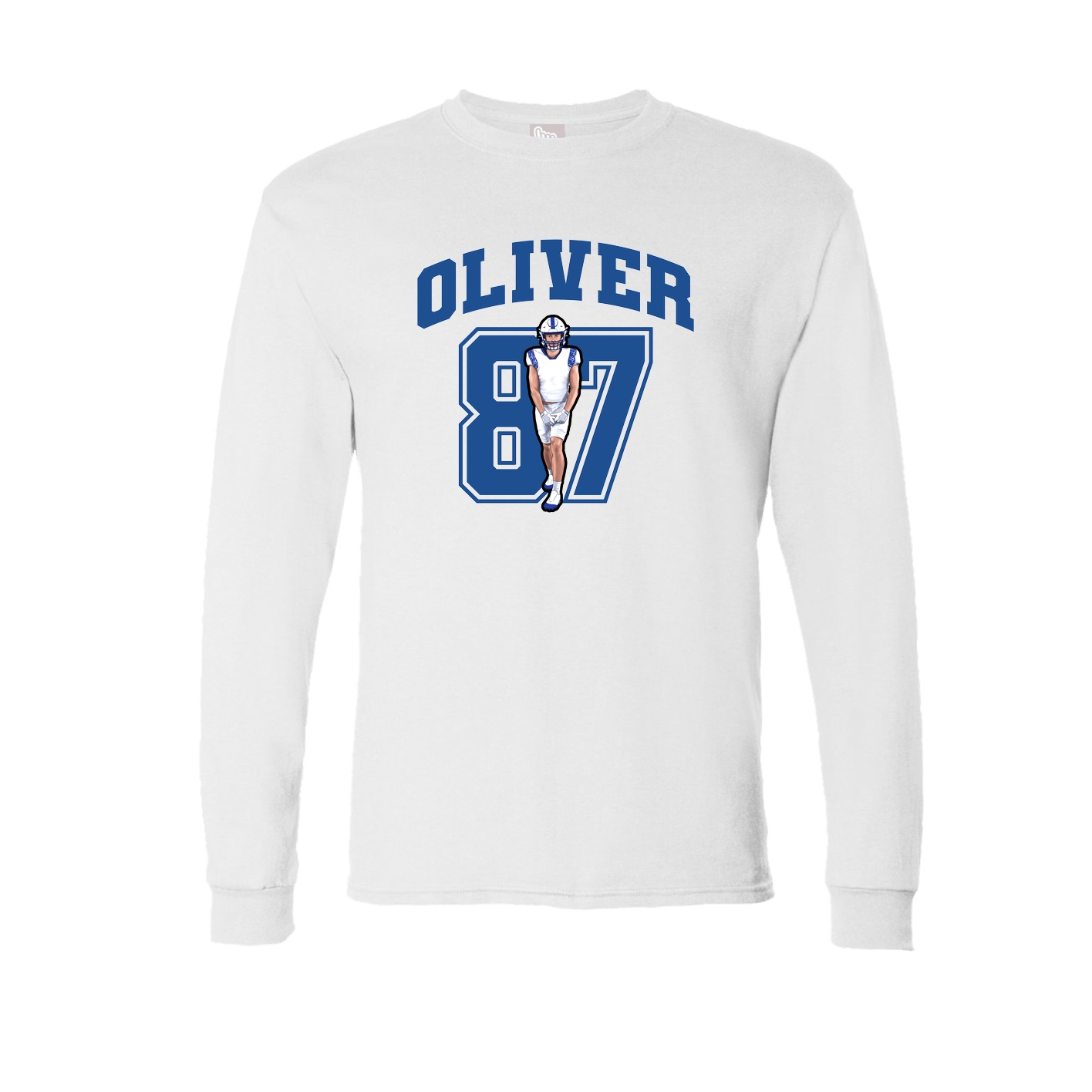 Long Sleeve Tee — Number in White
