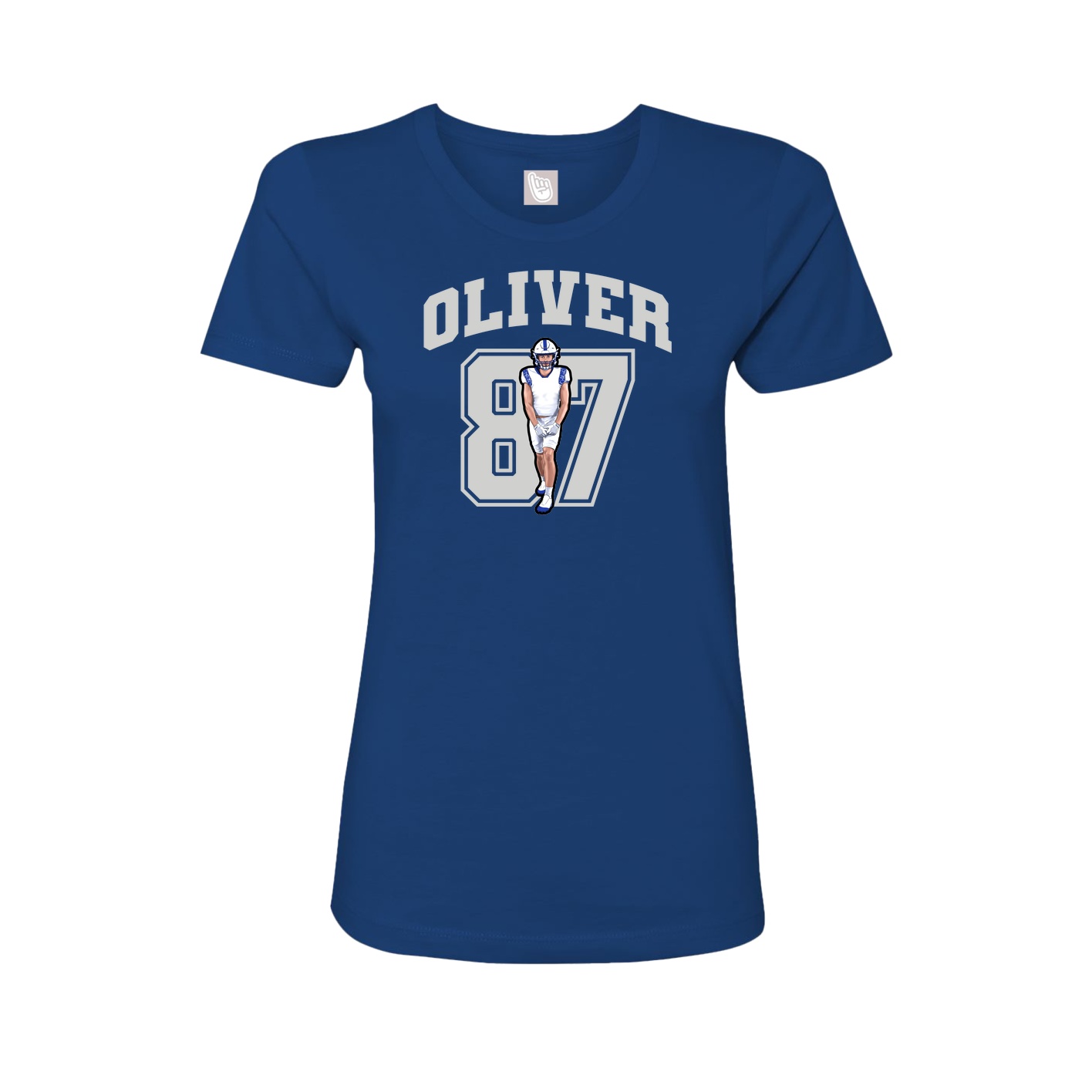 Fitted Women's Tee — Number in Royal