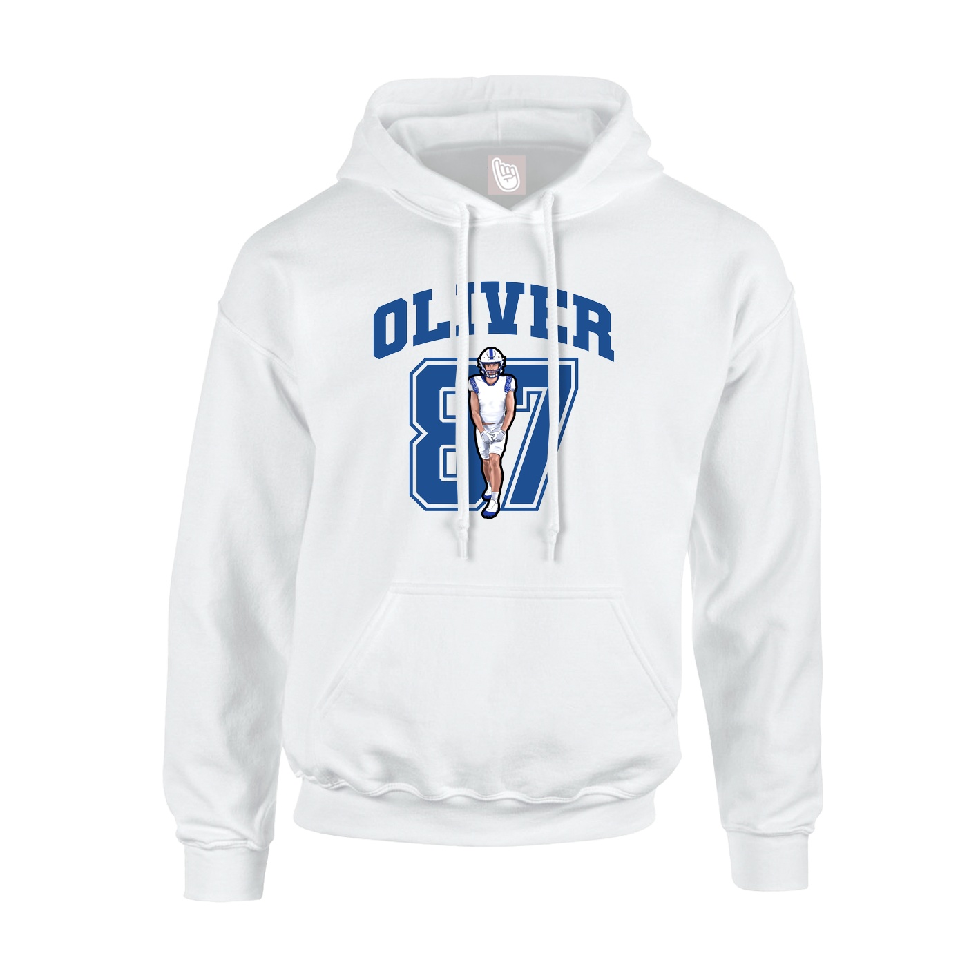 Hoodie — Number in White