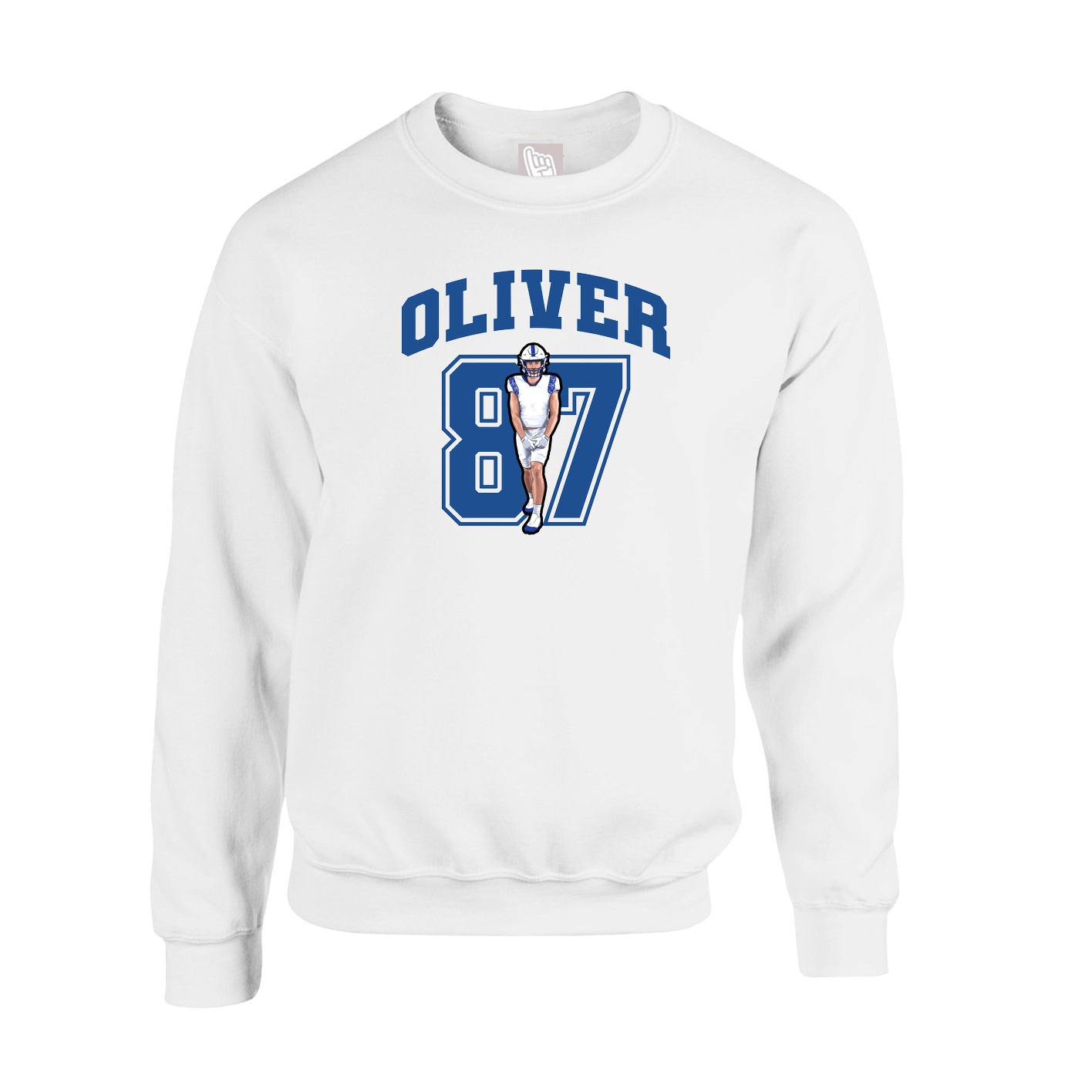 Fleece Crew — Number in White