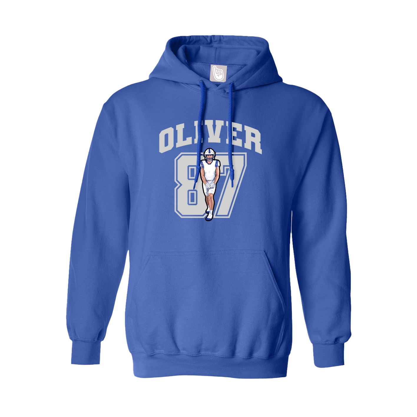 Youth Hoodie — Number in Royal