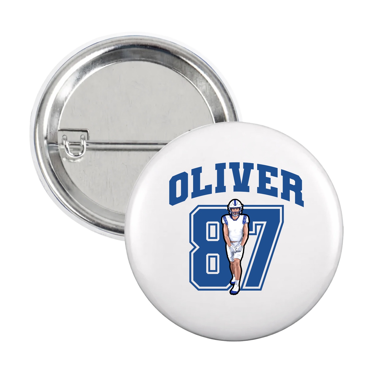 Game Day Button — Number in White