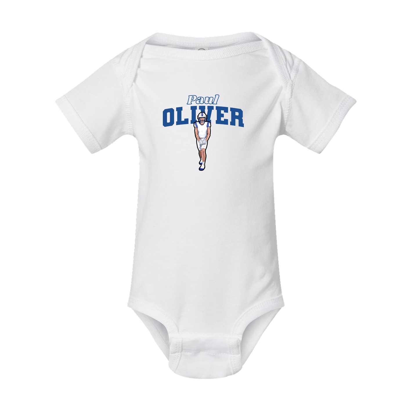 Baby Onesie — Name Arch in White