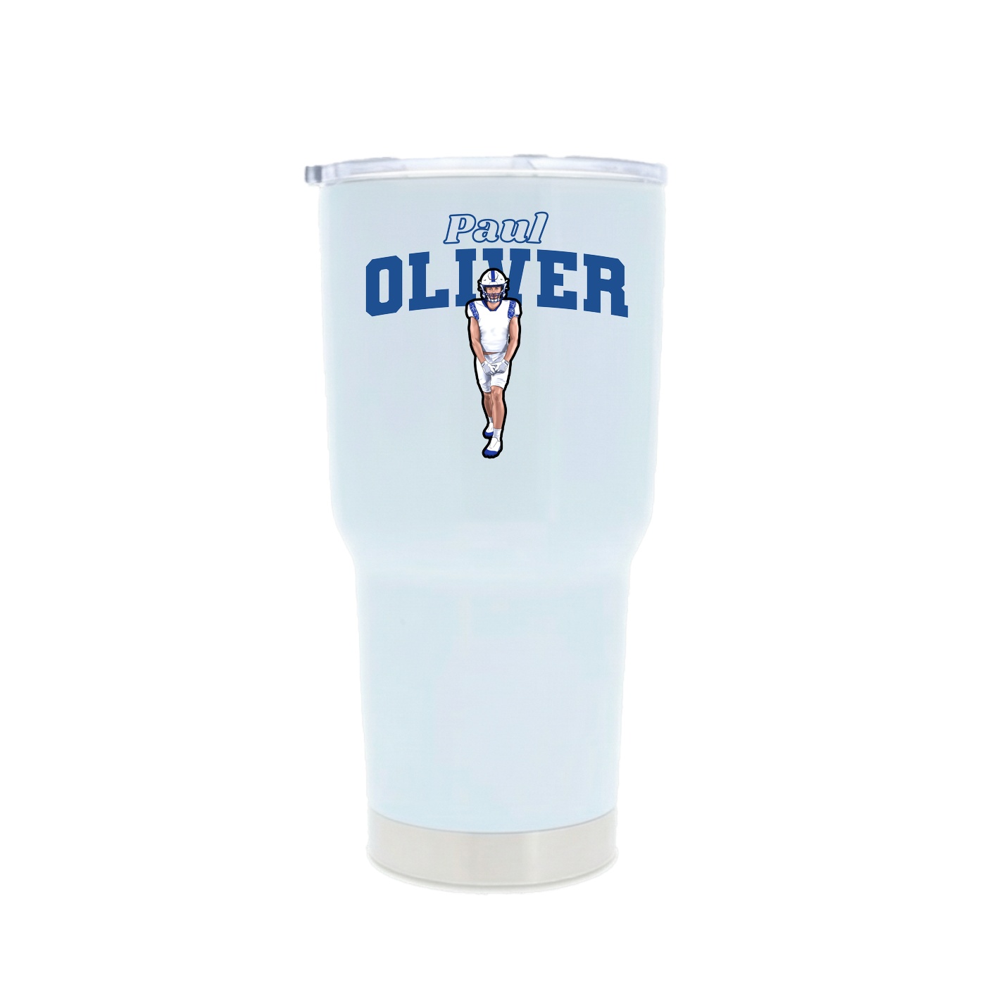 30oz Stainless Steel Tumbler — Name Arch in White