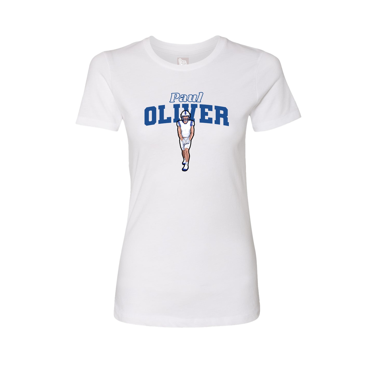 Womens Tee — Name Arch in White