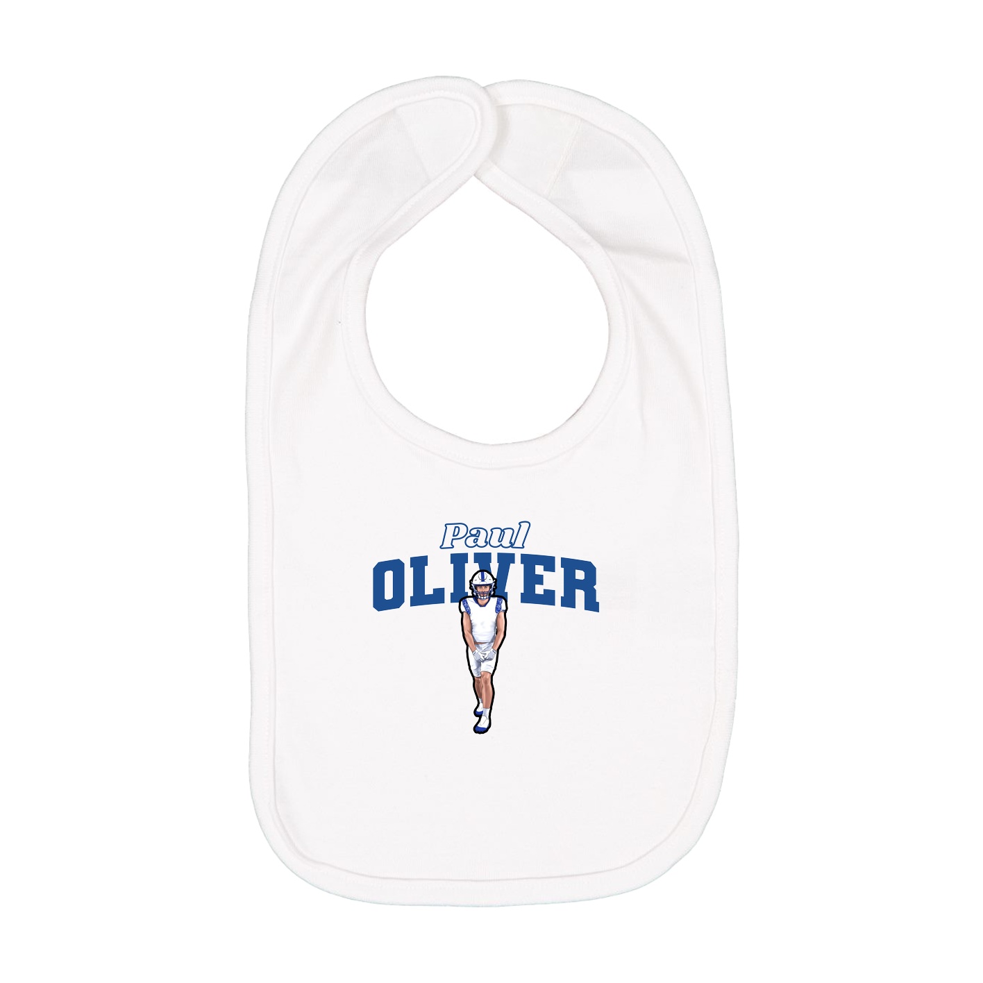 Infant Bib — Name Arch in White