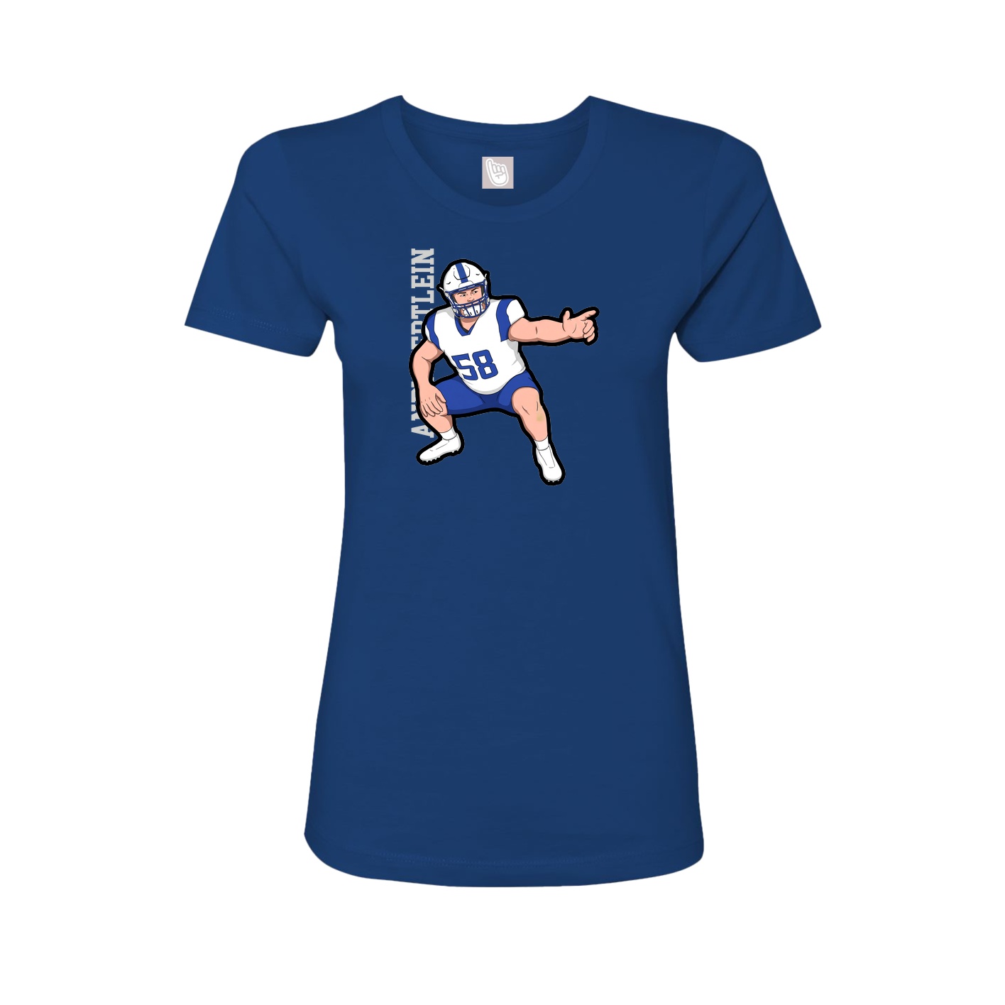 Womens Tee — Name Vertical in Royal