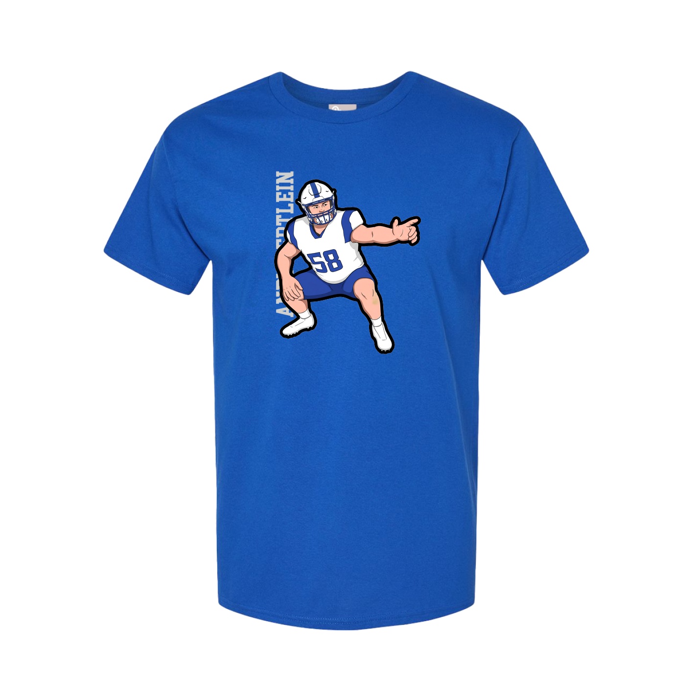 Youth Tee — Name Vertical in Royal