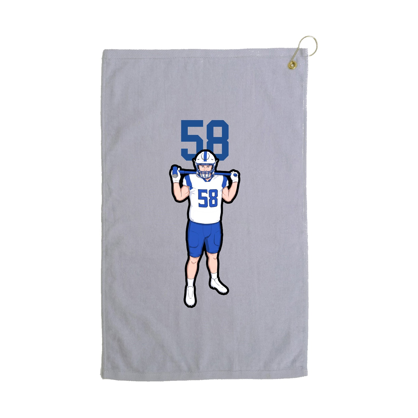 Golf Towel — Number Top in Grey