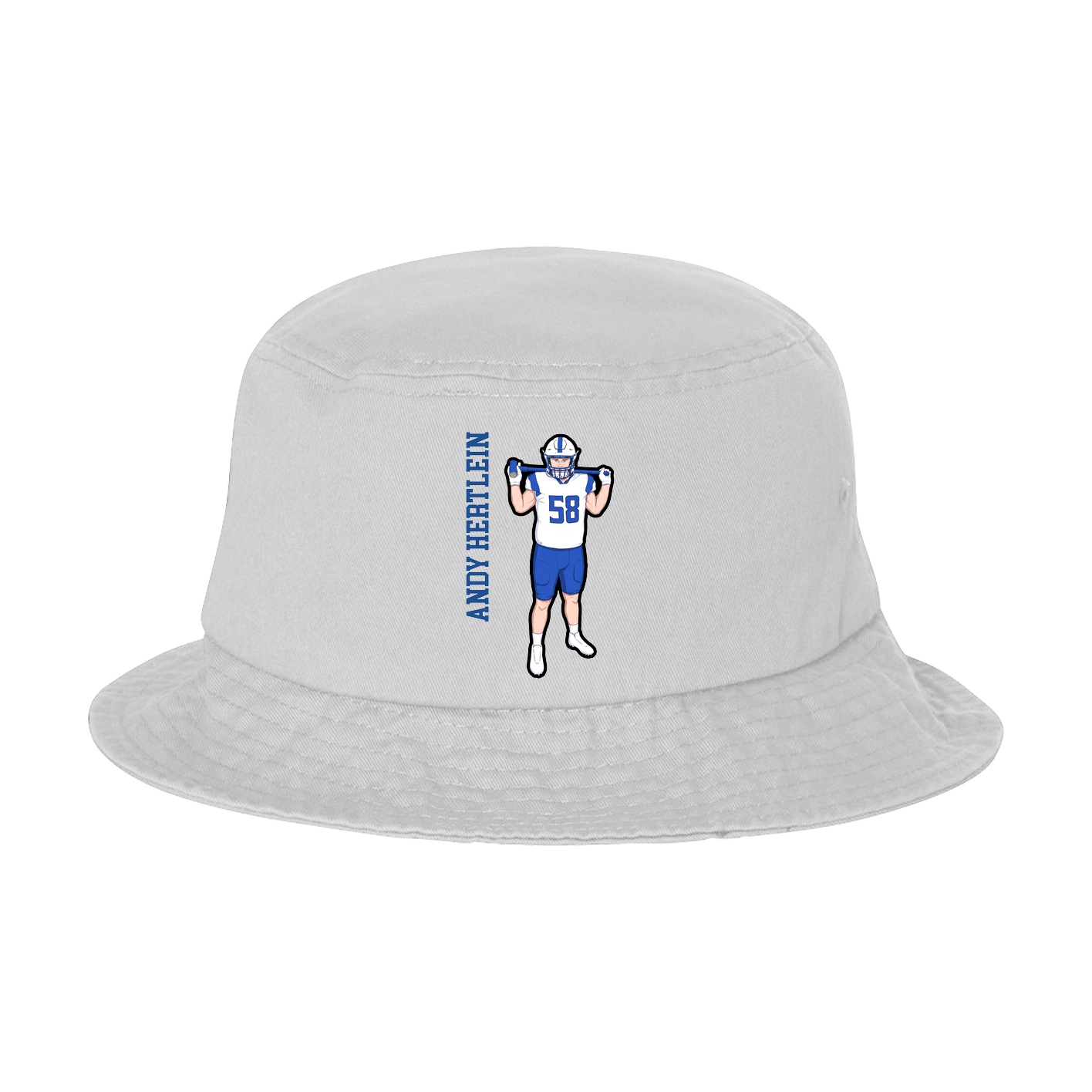 Bucket Cap — Name Vertical in White