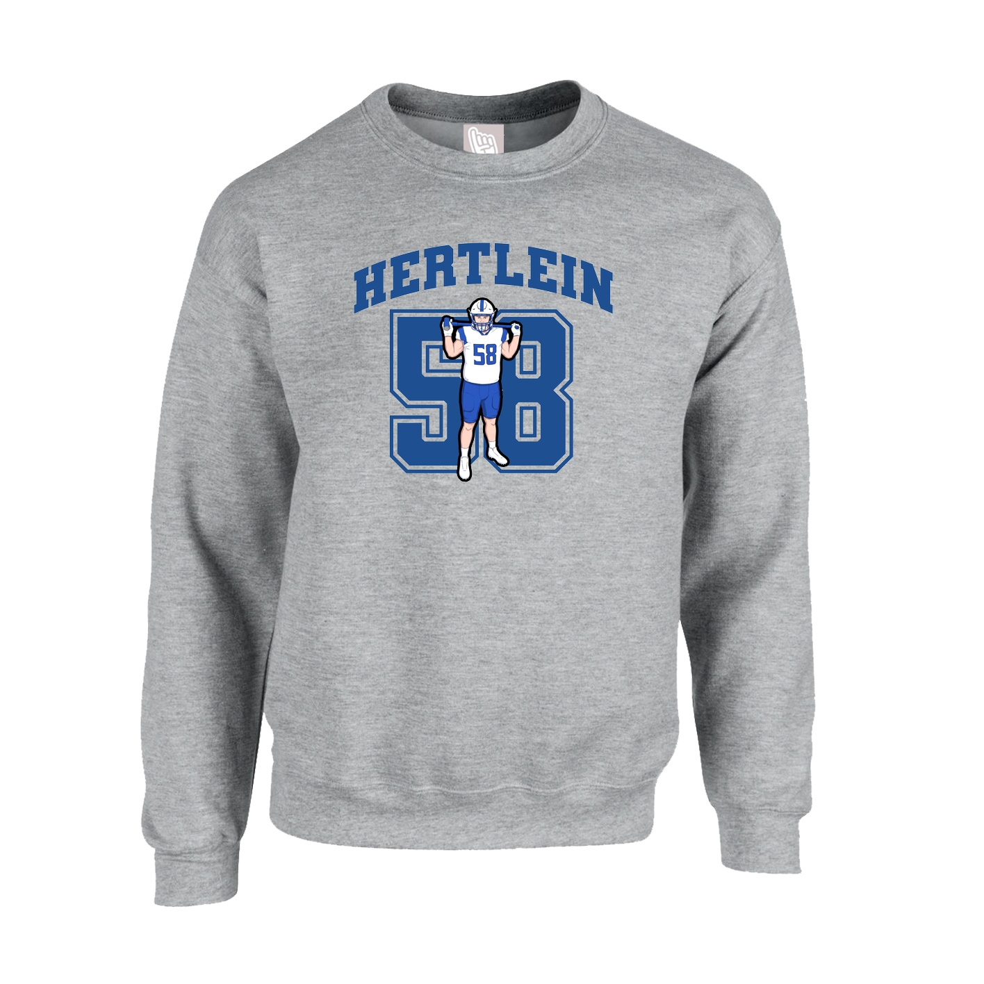 Fleece Crew — Number in Grey