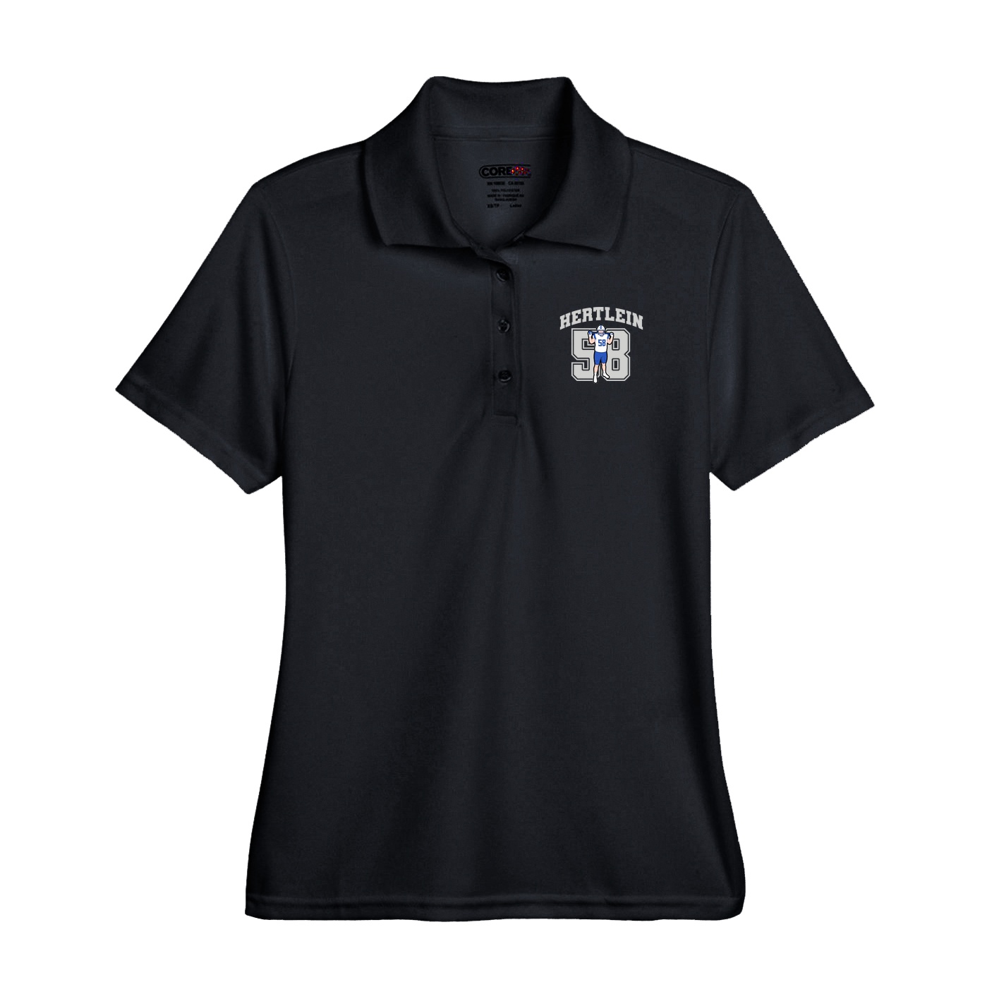 Performance Polo — Number in Black