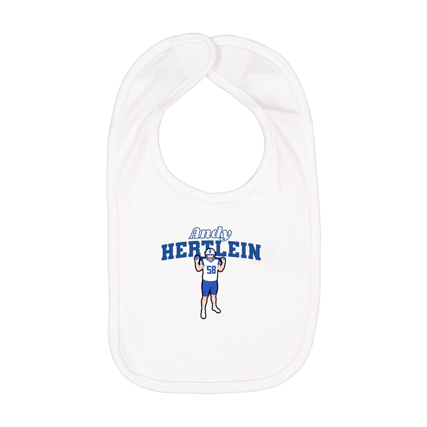 Infant Bib — Name Arch in White