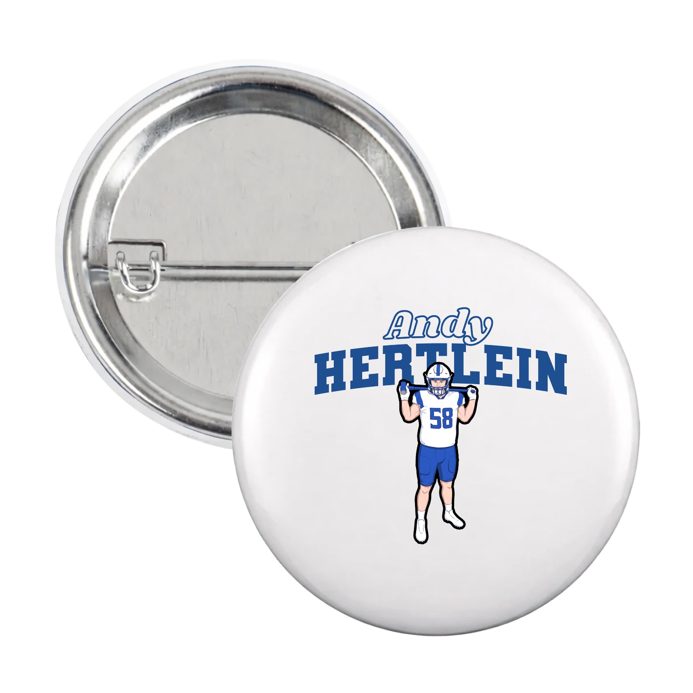 Game Day Button — Name Arch in White