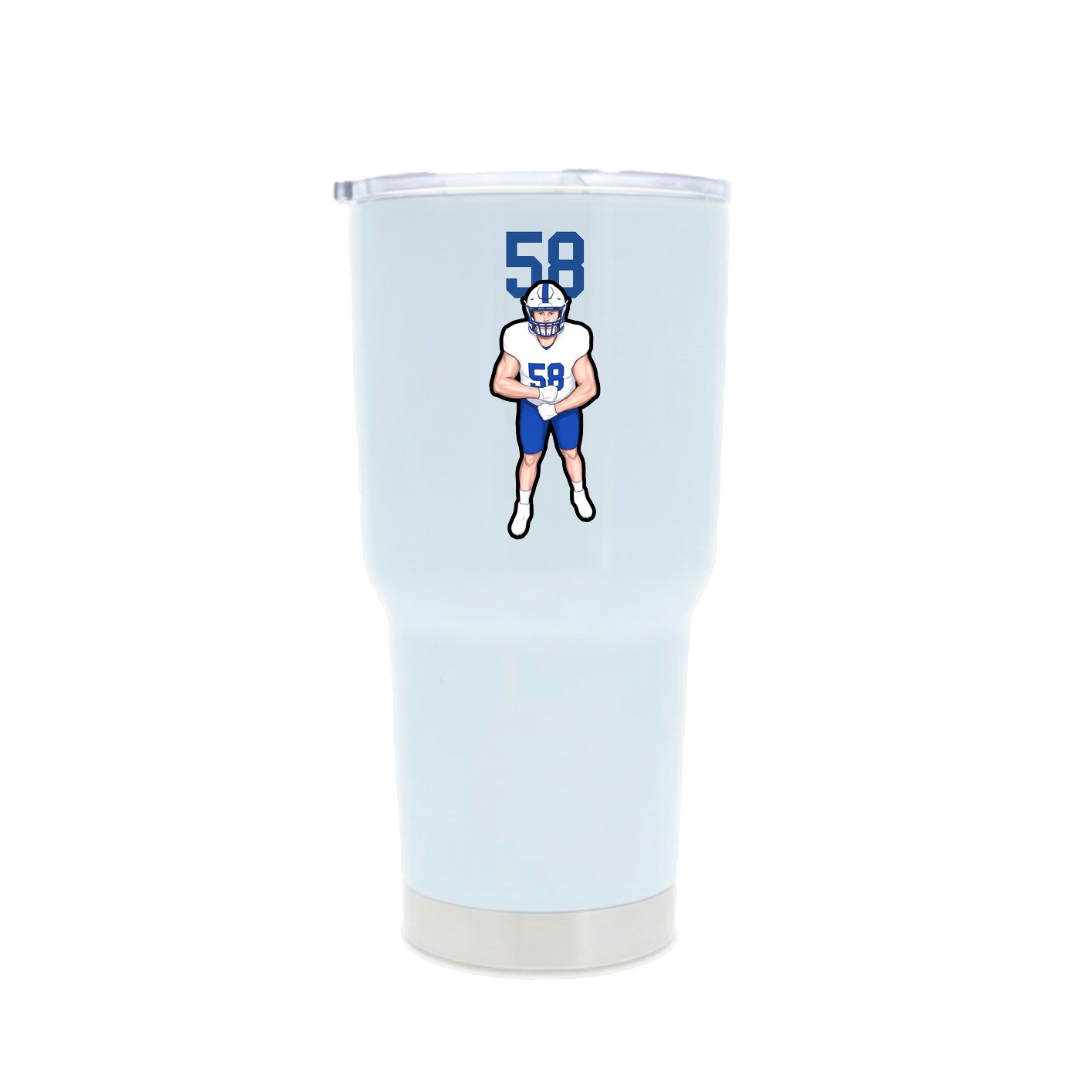 30oz Stainless Steel Tumbler — Number Top in White