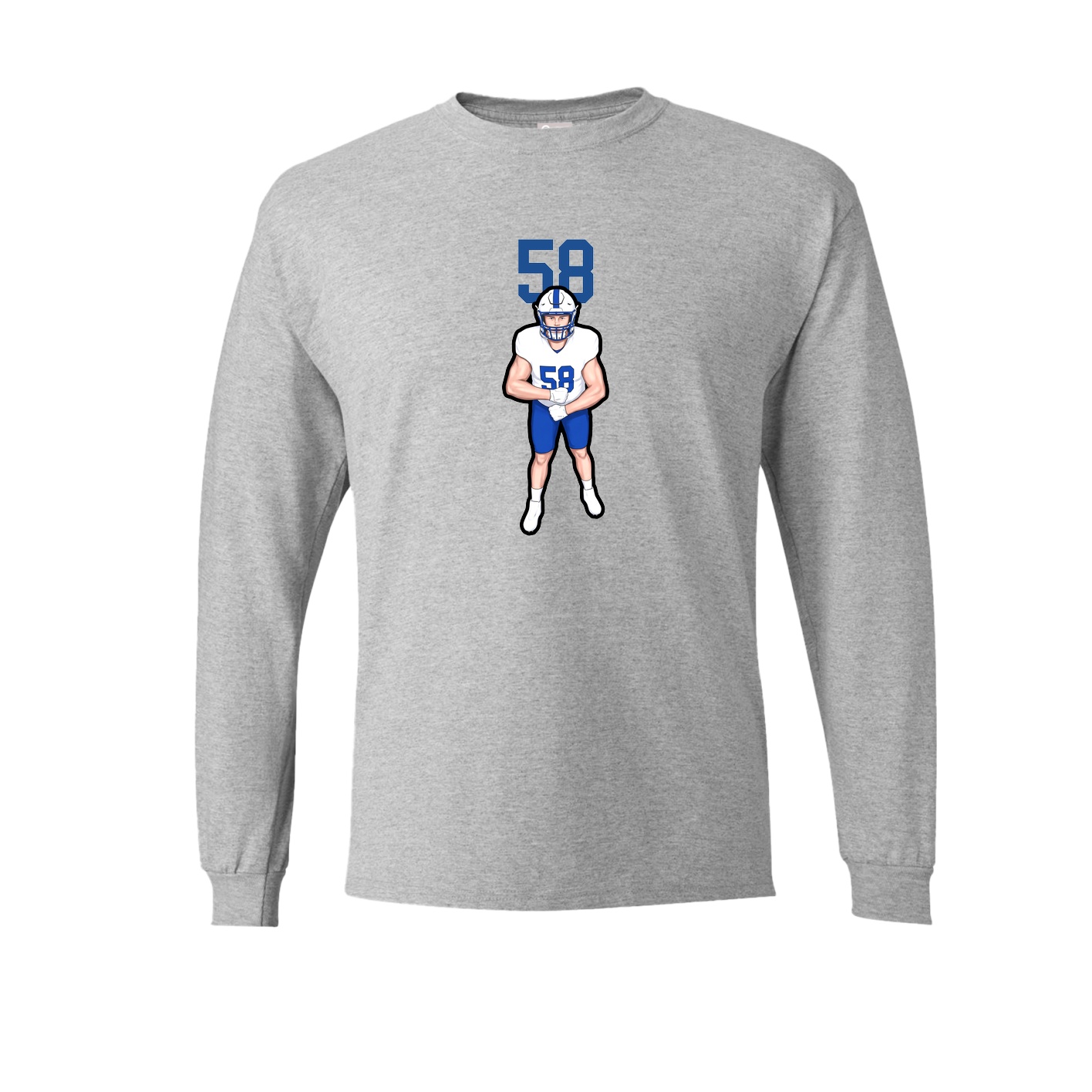 Long Sleeve Tee — Number Top in Grey