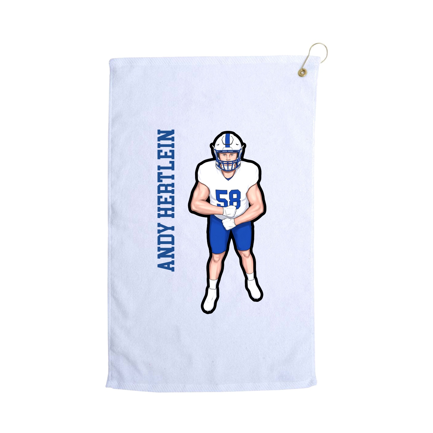Golf Towel — Name Vertical in White