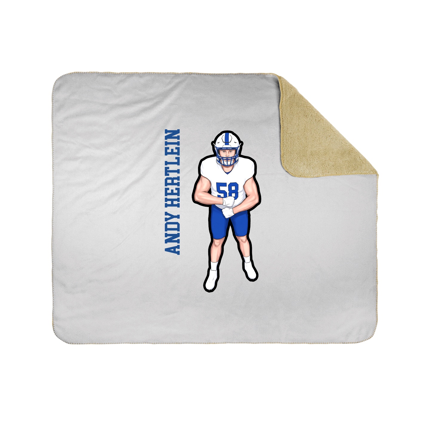 Throw Blanket — Name Vertical in White