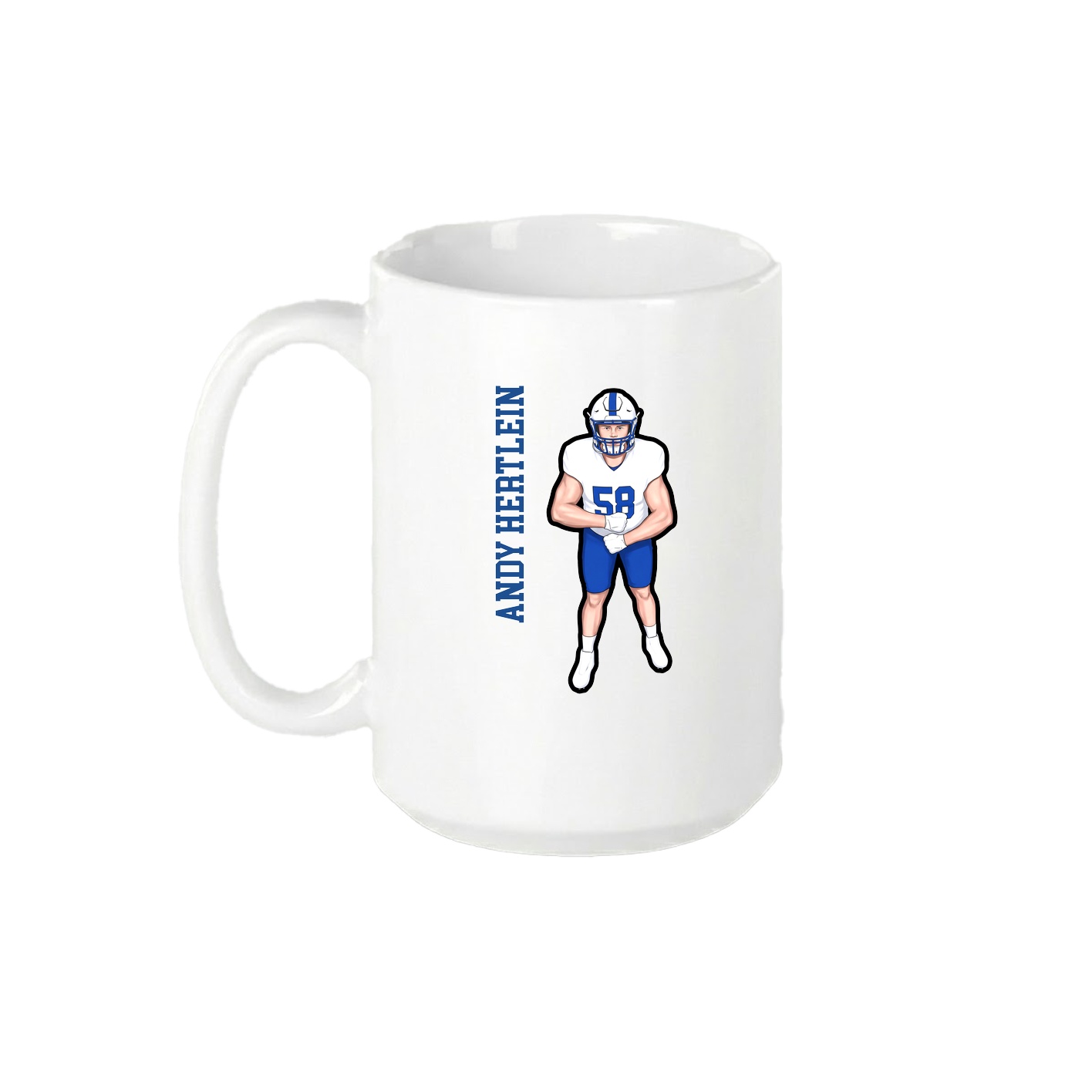 15oz Coffee Mug — Name Vertical in White