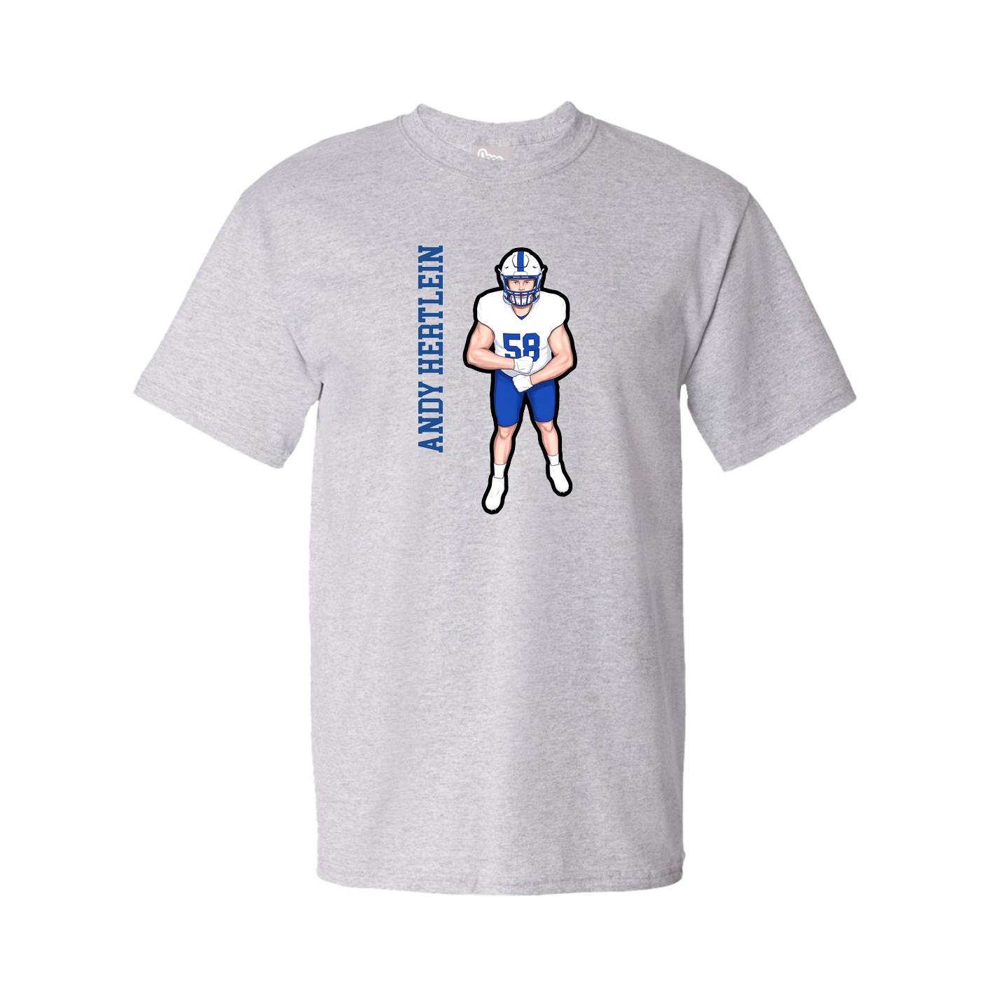 Tee — Name Vertical in Grey