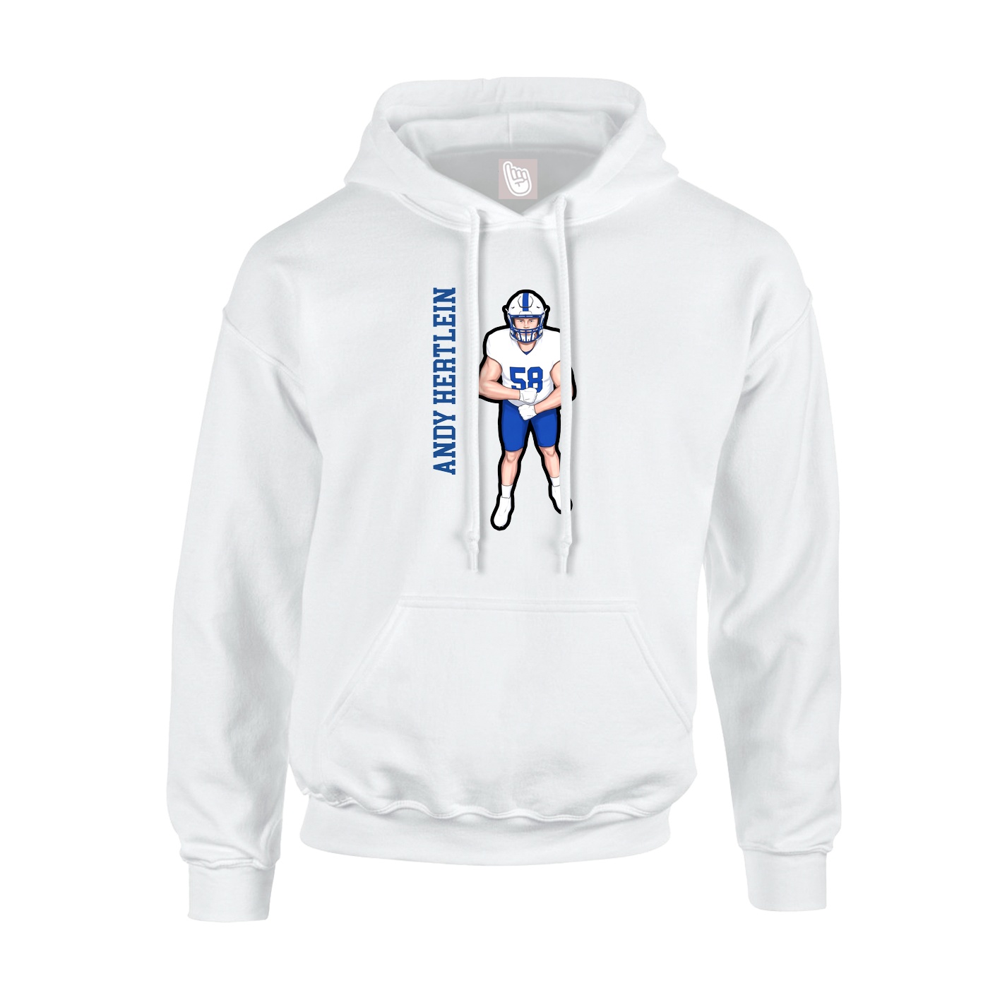 Youth Hoodie — Name Vertical in White