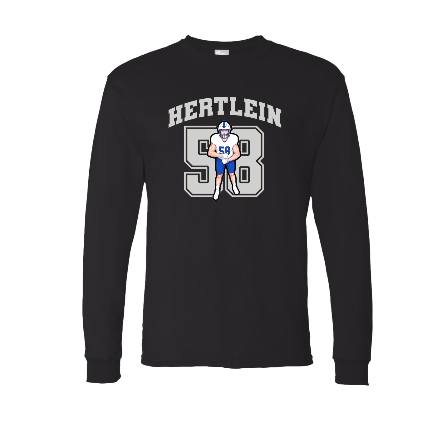 Long Sleeve Tee — Number in Black