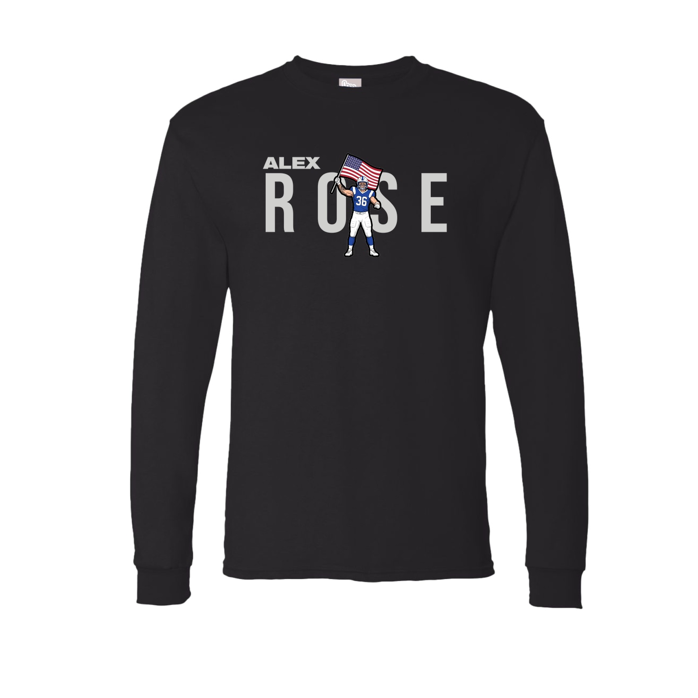 Long Sleeve Tee — Player Name in Black