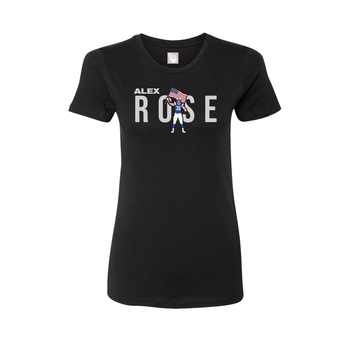 Fitted Women's Tee — Player Name in Black