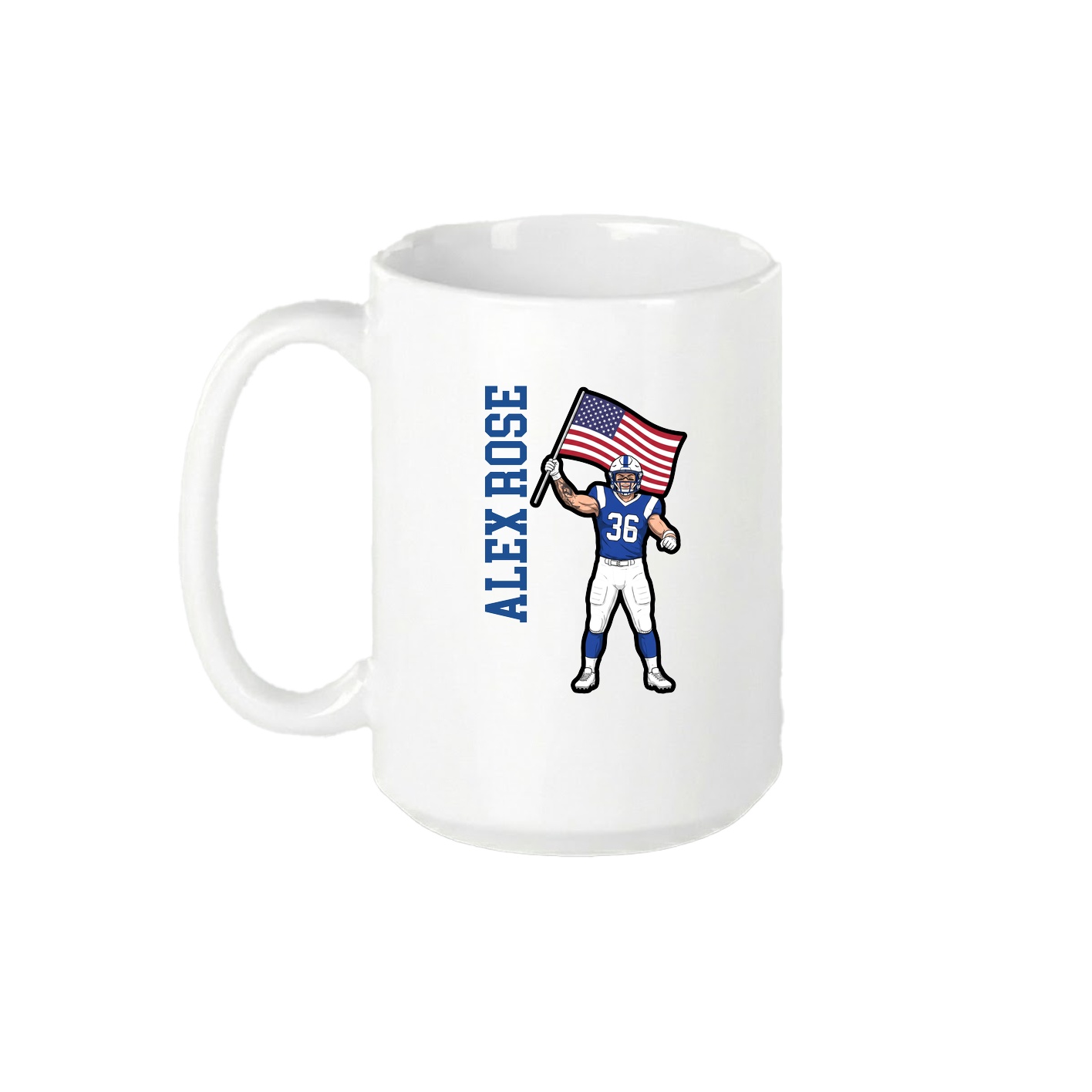 15oz Coffee Mug — Name Vertical in White
