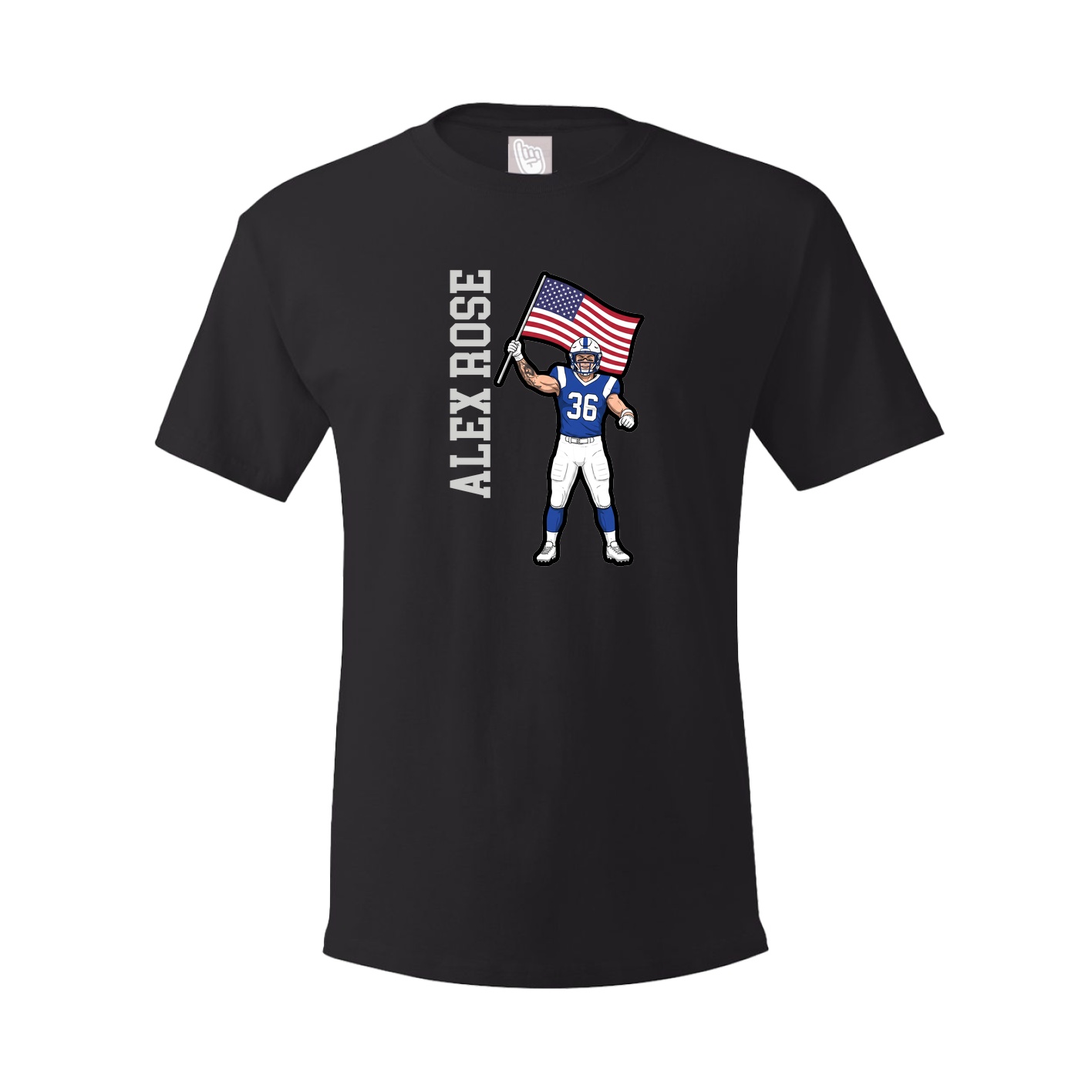 Youth Tee — Name Vertical in Black