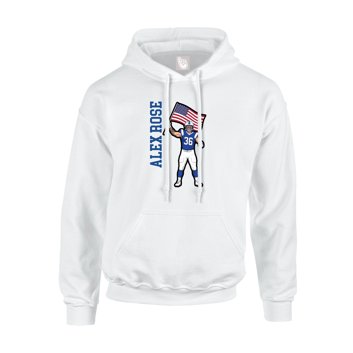 Hoodie — Name Vertical in White