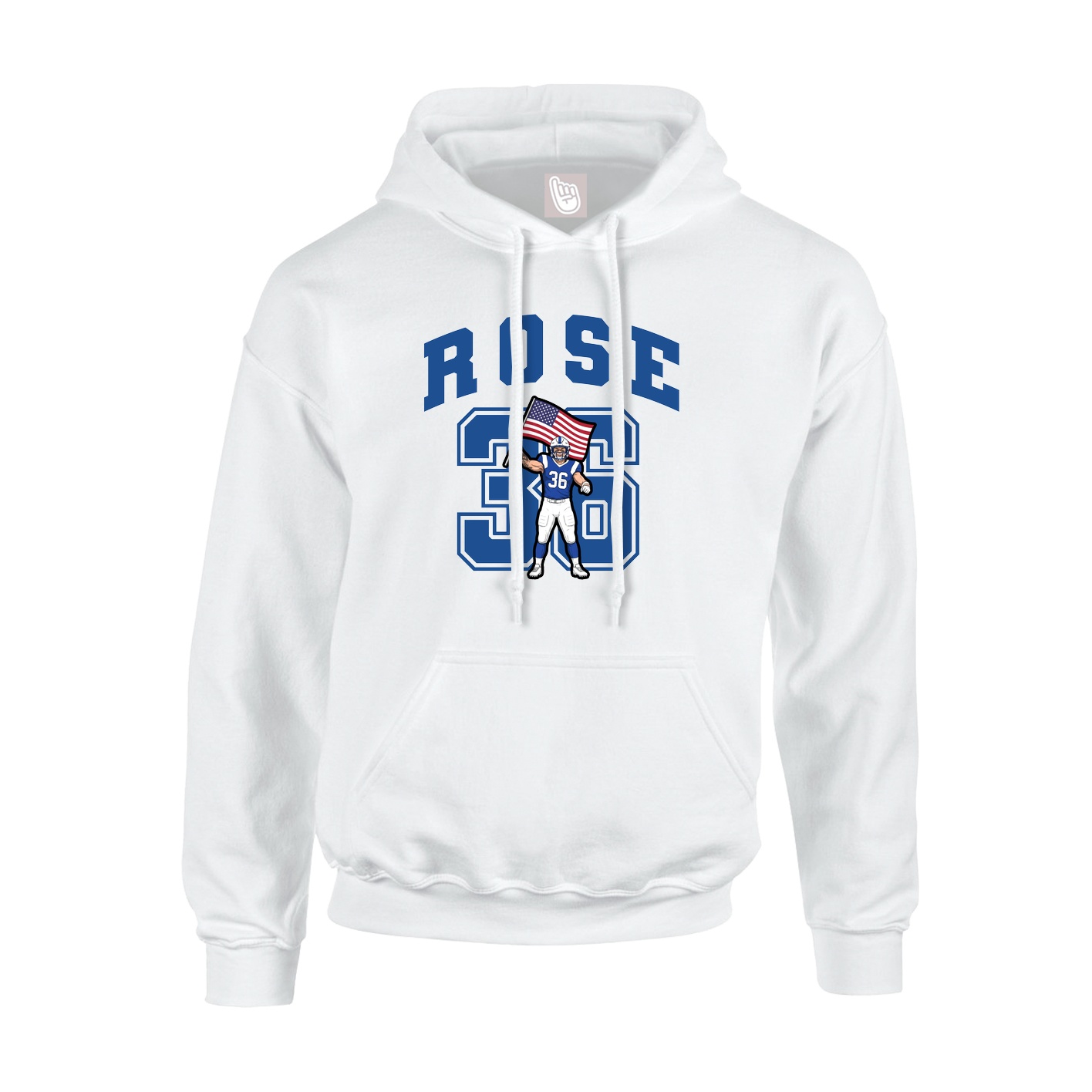 Youth Hoodie — Number in White