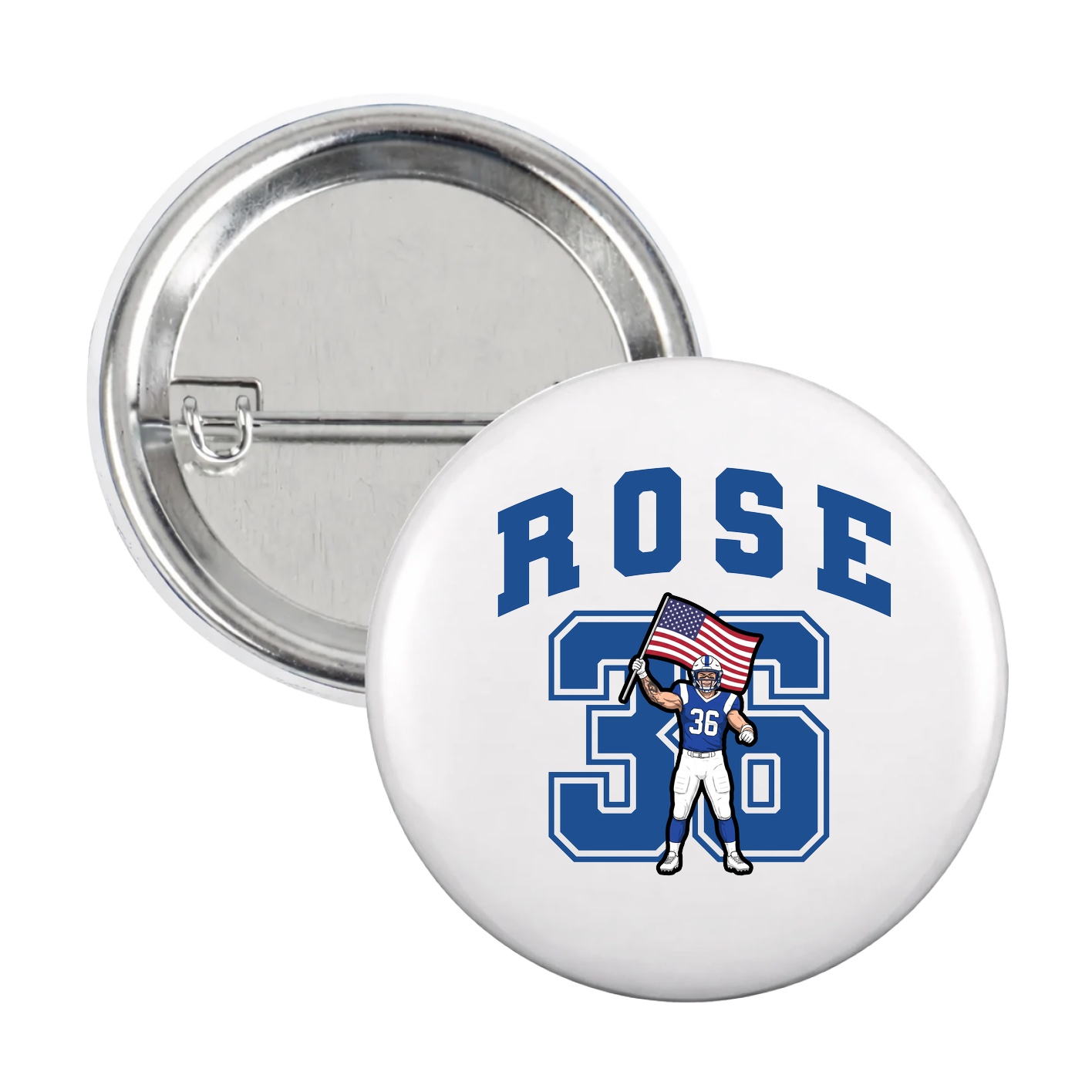 Game Day Button — Number in White