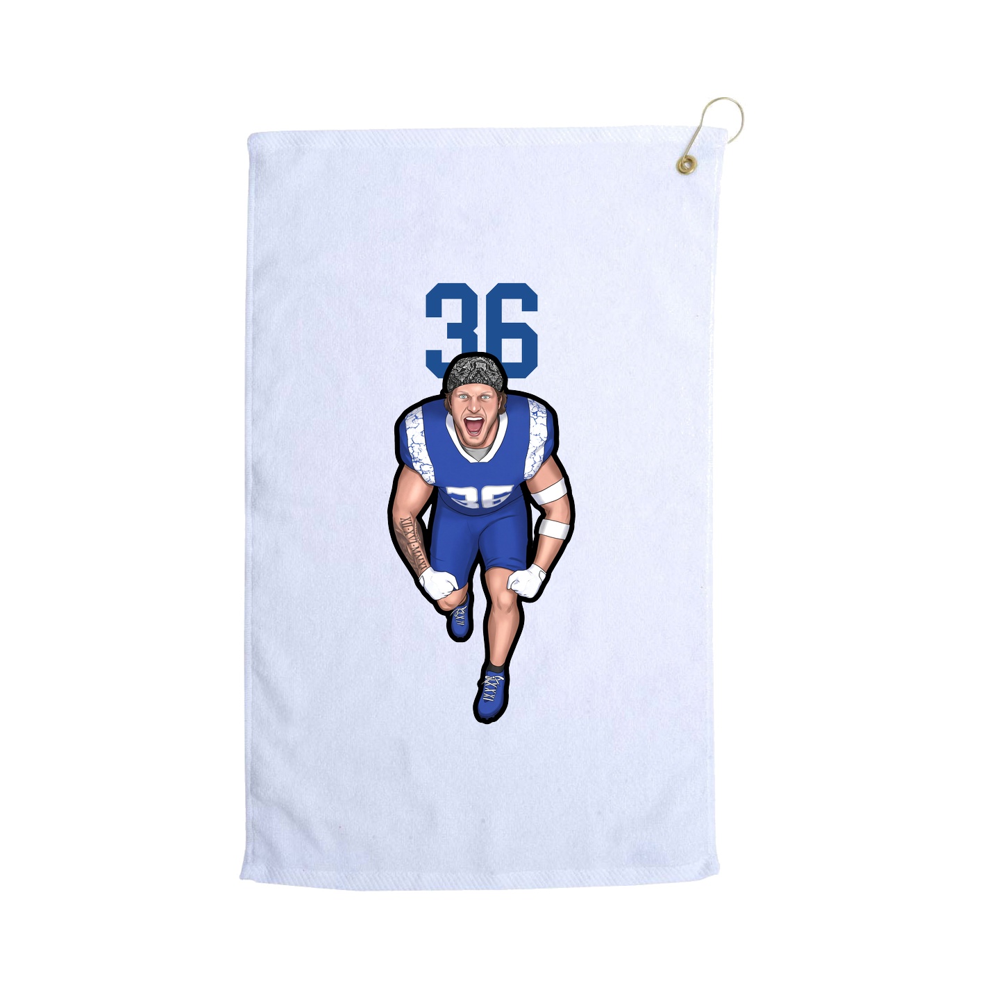 Golf Towel — Number Top in White