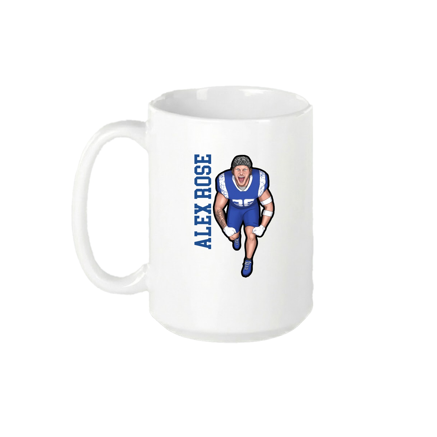 15oz Coffee Mug — Name Vertical in White