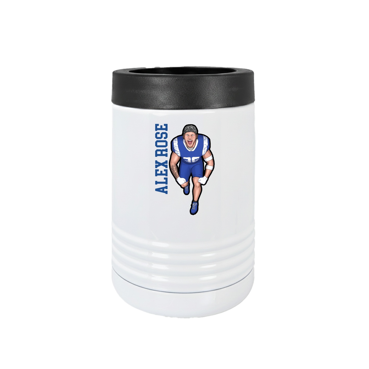 Beverage Holder — Name Vertical in White