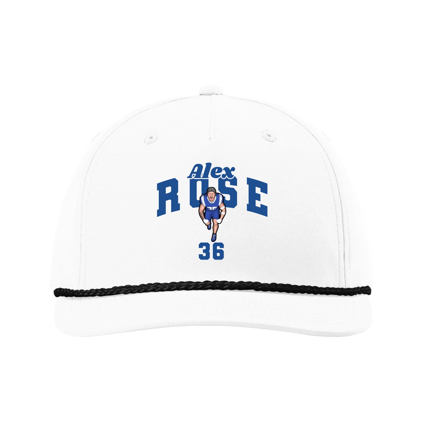 Five-Panel Classic Rope Cap — Signature Arch in White