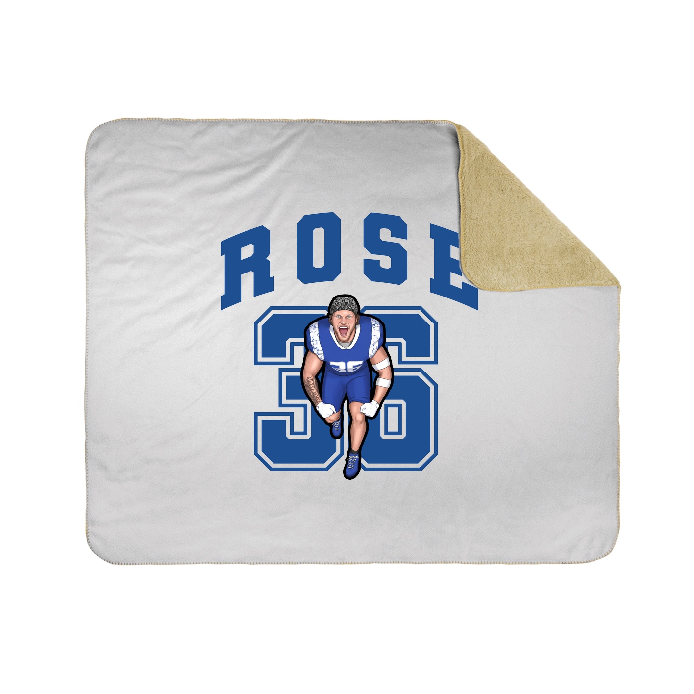 Throw Blanket — Number in White