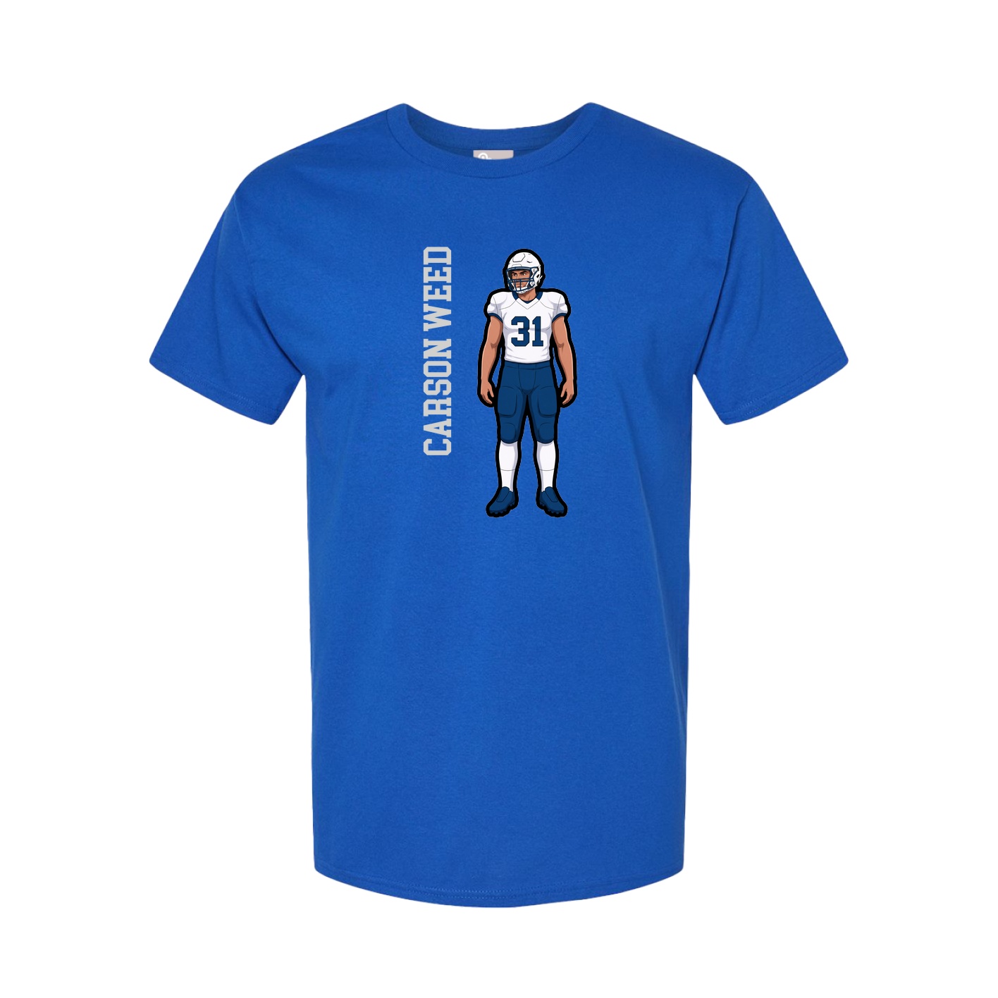 Youth Tee — Name Vertical in Royal