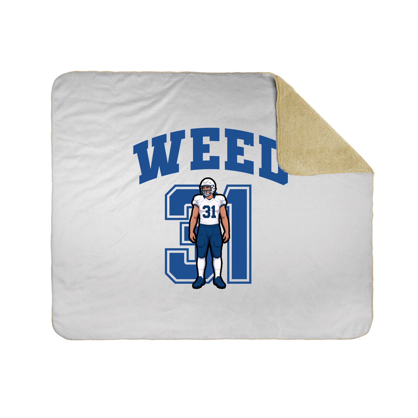 Throw Blanket — Number in White